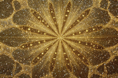 Ornate Gold Glitter Starburst Pattern - Luxury Mandala Product Image 1