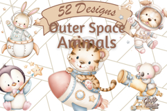 Kawaii Space Creatures Clipart PNG, Galaxy Alien Clip Art Product Image 1