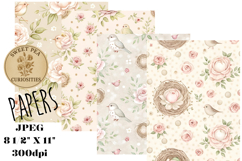 Flowers, Shabby Chic, Papers, Junk Journal Product Image 1