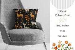 Cute Deers Pillow Case, Forest Animals Sublimation Pillow Product Image 1