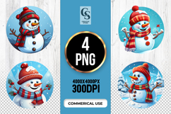 Cute Snowman Winter Cartoon Clipart Sublimation PNG Product Image 1
