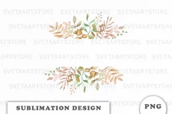 Watercolor Autumn Floral frame png Product Image 1