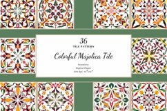 Colorful Portuguese Majolica Tile| Red Green Seamless Tile Product Image 1