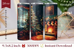 Christmas Tree Tumbler Wrap, Cozy Winter Tumbler Design Product Image 1