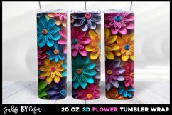 3D Flowers Tumbler Wrap | Colorful Vibrant Floral Product Image 1