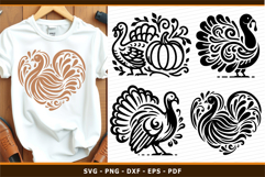 Turkey SVG, Outline Turkey Clipart, Thanksgiving SVG Designs Product Image 1