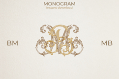 MB BM Wedding Monogram Logo | Elegant Initials Vector Product Image 1