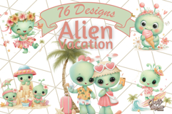 Alien Vacation Clipart PNG, Cute Summer Galaxy Art Clip Art Product Image 1