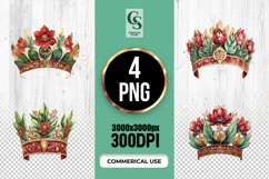 Watercolor Floral Crown Clipart PNG Product Image 2