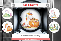 Car Coaster Autumn Unicorn Whimsy Product Image 1