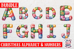 Christmas Patchwork Alphabet bundle Sublimation Number Product Image 2
