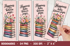 Floral Book Stack Bookmark Sublimation Product Image 1