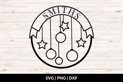 Christmas Family Name SVG - Christmas Ornaments Product Image 1