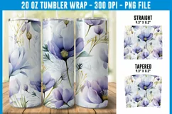 Crocuses Flower Tumbler Wrap | Flower Tumbler Sublimation Product Image 1