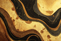 A unique abstract design with gold and black swirls Product Image 1