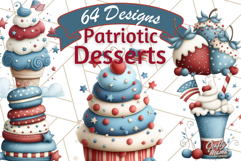 4th of July Desserts PNG Clipart, Americana Patriotic Treats Product Image 1