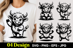 Cute Highland Cow SVG PNG Product Image 1