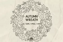 Autumn floral wreath SVG PNG EPS Product Image 1