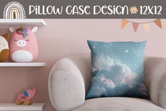 Glitter Sky Pillow Design, Clouds Pillow Template, Sky PNG Product Image 1