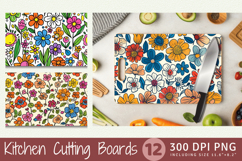 Cute Doodle Flowers Cutting Boards sublimation Design Product Image 1
