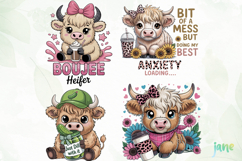 Cute Highland Cow Png Sublimation Product Image 1