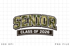 Senior 2026 Png, Camo Class of 2026 Shirt Design, Retro Product Image 4