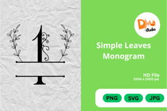 Simple Leaves Monogram Product Image 1