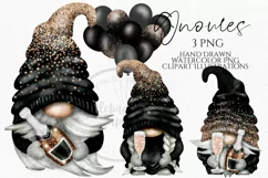Celebrating Gnomes with Balloons | Gnome Clipart PNG Product Image 1