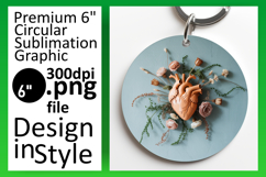 Gorgeous Circle Design Keychain PNG , 3D Heart Product Image 1