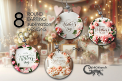 Mother&#039;s day flowers | 8 Round Earring Sublimation designs Product Image 1