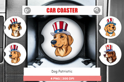Car Coaster Dog Patriotic Product Image 1