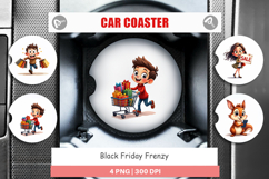 Black Friday Frenzy Car Coaster Product Image 1