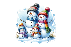Snow Men Clipart- PNG File Product Image 1