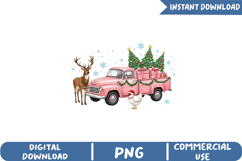 Cute Reindeer and Chicken Sublimation, Christmas Png Product Image 1