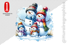 Snow Men Clipart- PNG File Product Image 2