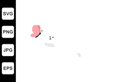 Cute cat with butterfly in minimal style vector illustration Product Image 1