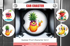 Car Coaster Summer Fruit Faces Product Image 1