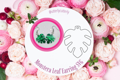 Monstera Leaf Earring Laser Cut File- SVG FILE Product Image 1