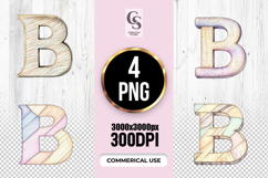 Watercolor Letter B Alphabet Clipart Sublimation PNG Product Image 1