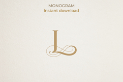 L Monogram Logo, Elegant Initial Monogram Product Image 1