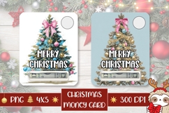 Boho Christmas Tree Money Card, Christmas Gift Card PNG Product Image 1