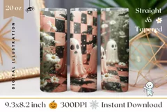 3D Halloween Tumbler Design, Funny Ghost Tumbler Wrap Product Image 1