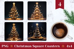 Christmas Coaster Template, 3D Christmas Tree Coaster Design Product Image 1