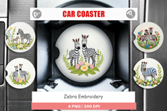 Car Coaster Zebra Embroidery Product Image 1