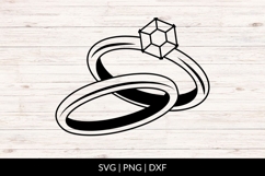 Engagement Ring and Wedding Band SVG Product Image 1