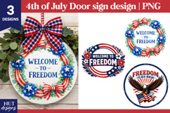 4th of July sublimation designs Eagle patriotic door signs Product Image 1