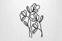 Minimalist Floral Line Art Embroidery Design Product Image 1