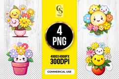 Cute Flower Pot Clipart Sublimation PNG Product Image 1