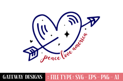 peace love america svg design Product Image 1