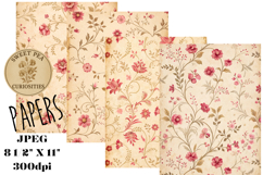 Shabby Chic, Pink, Papers, Junk Journal Product Image 1